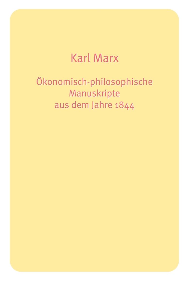 Immagine di Ökonomisch-philosophische Manuskripte aus dem Jahre 1844